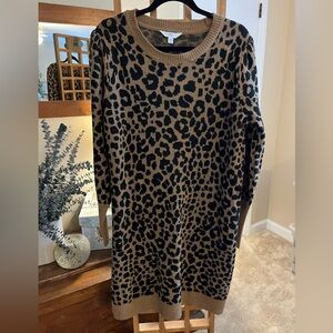 Time and Tru animal print sweater dress NWOT XL (16-18)